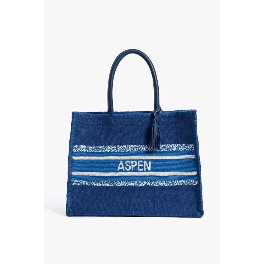 Tuckernuck 'Aspen Beaded' Blue Jute Bag